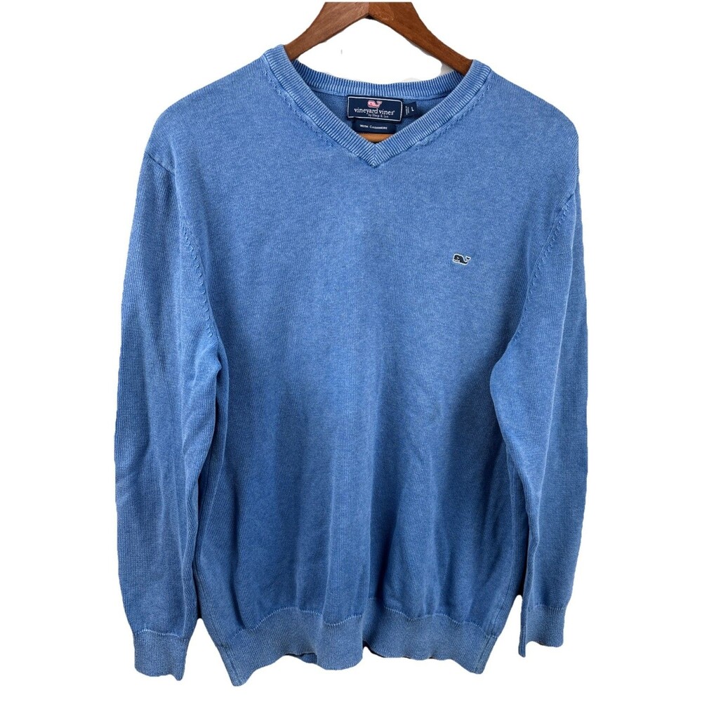 Vineyard Vines by Shep & Ian Cashmere Cotton Blend Sweater Men Large Blue